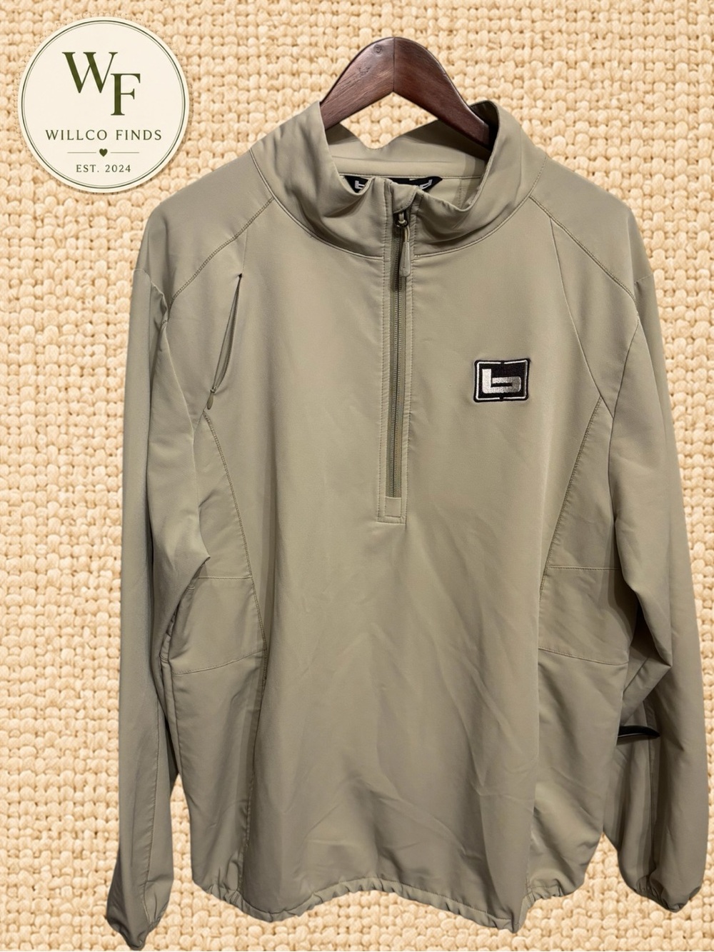 Banded Men’s Large Performance 1/4 Zip Pullover Sage Khaki Hunting Outdoor